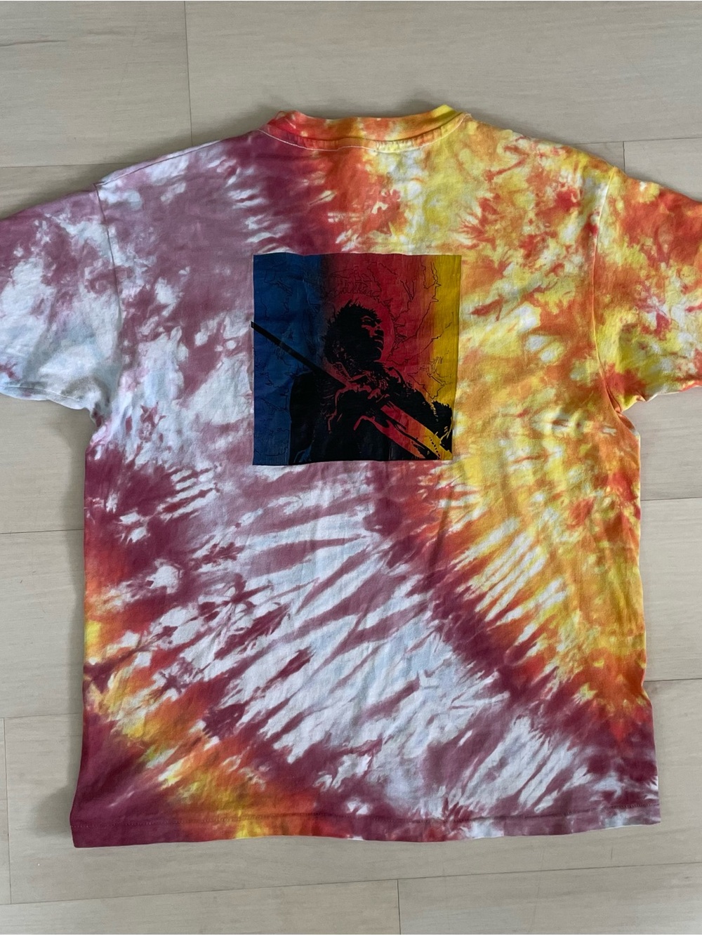Rare VTG 90s Hanes Beefy Jimi Hendrix Single Stitch Tie Dye TShirt XL USA Rock